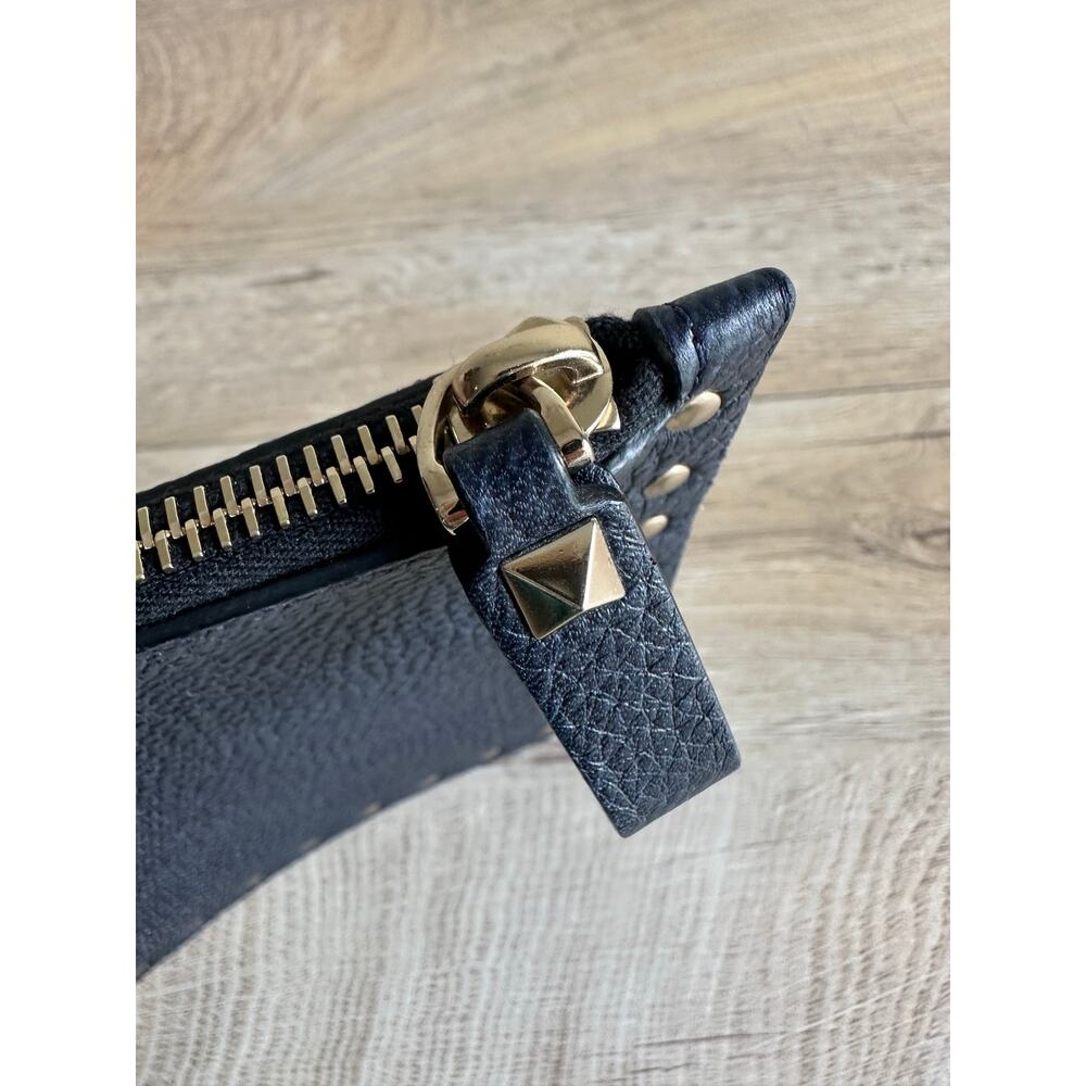 Valentino Rockstud Small Pebbled Leather Clutch Pouch Black - Picture 8 of 14